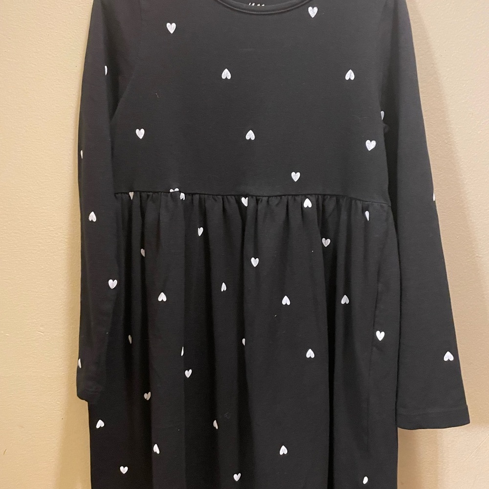 Black Dress with White Heart Pattern